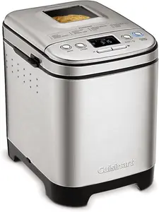 Cuisinart Bread Maker Machine, Stainless Steel Automatic Bread Machine with 12 Menu Options, 3 Loaf Sizes up to 2 Lb., 3 Crust Colors, Removable Nonstick Baking Pan & Kneading Paddle, CBK-110NAS