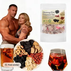 Kidney Tea Formula Ginseng Five Treasure Tea, Chinese Kidney Tea , 60cups （300g）Natural Herbal Ingredients for Kidney Traditional Bever Organic  Beverage detox cleanse   Christmas Thanksgiving Value Pack Filled with Tea Healthy