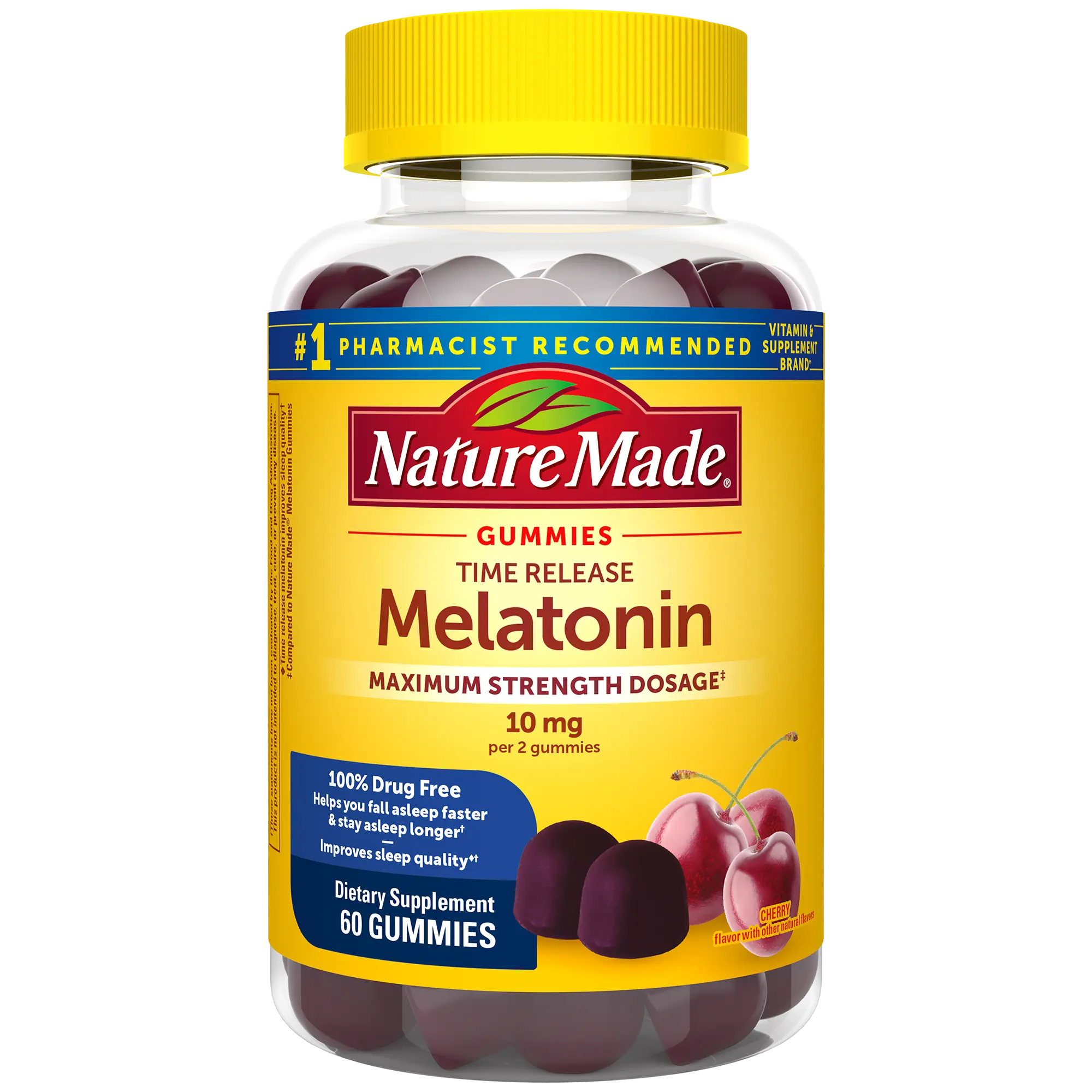 Time Release Melatonin Gummies Maximum Strength Dosage‡ 10 mg Per Serving