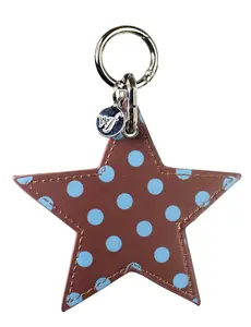 Polka Dot Star Charm | Brown and Blue