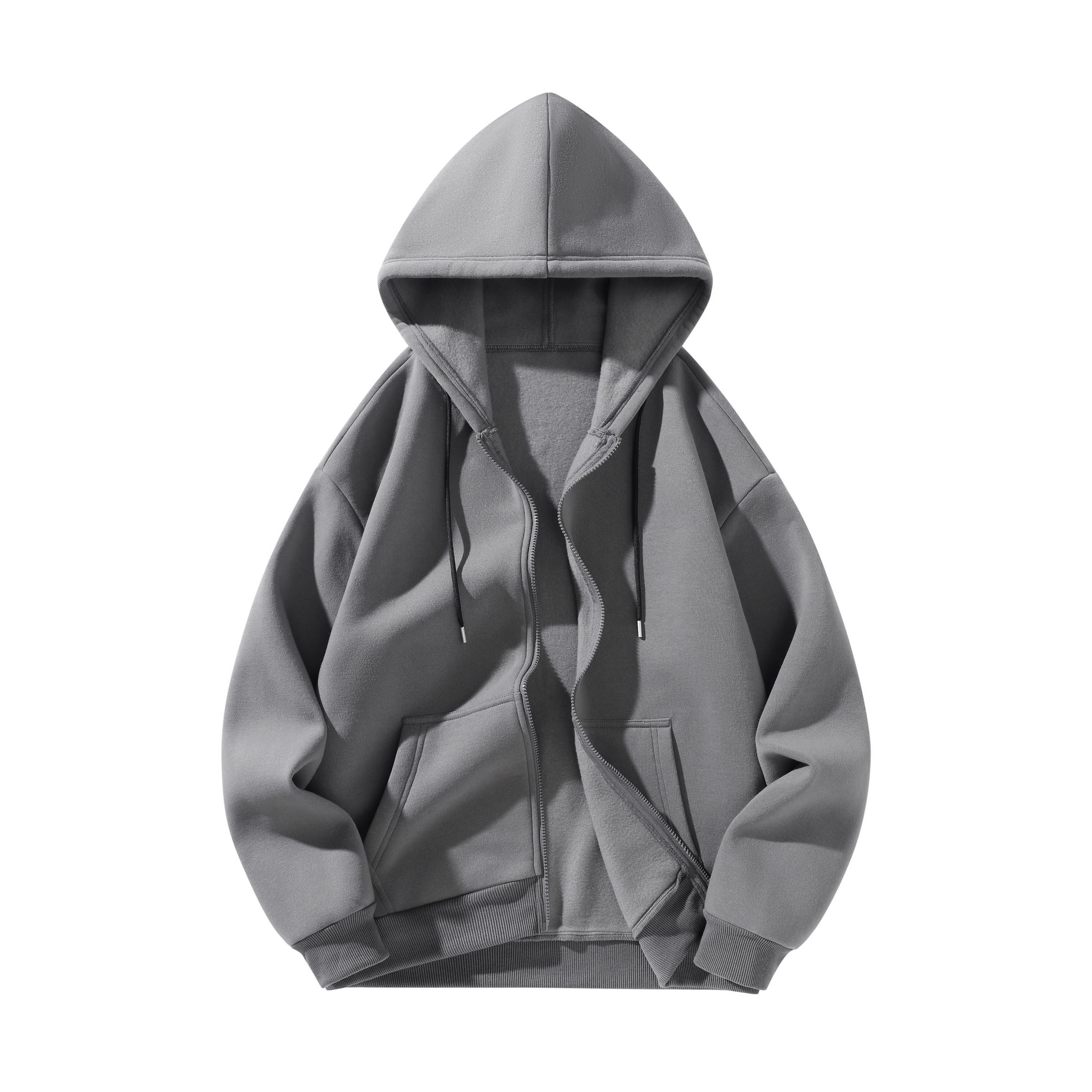2-Pack Vintage Grunge Retro Zip-Up Hooded Lightweight Outerwear for Men — Loose Fit Hooded Jackets, Skater/Hip Hop Style, Basic Streetwear, suitable for outdoor training and everyday casual wear