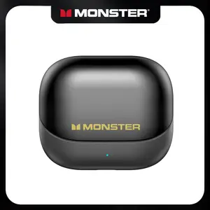 Monster Open Ear Earbuds with Clip-On Design, Bluetooth 6.0 Wireless Earbuds, ENC Clear Calls, Up to 100H Playtime with Fast Charging, App with Adjustable EQ & Find My Earbuds,Sweatproof, Ultra-Lightweight 3.7g, Compatible with iPhone & Android