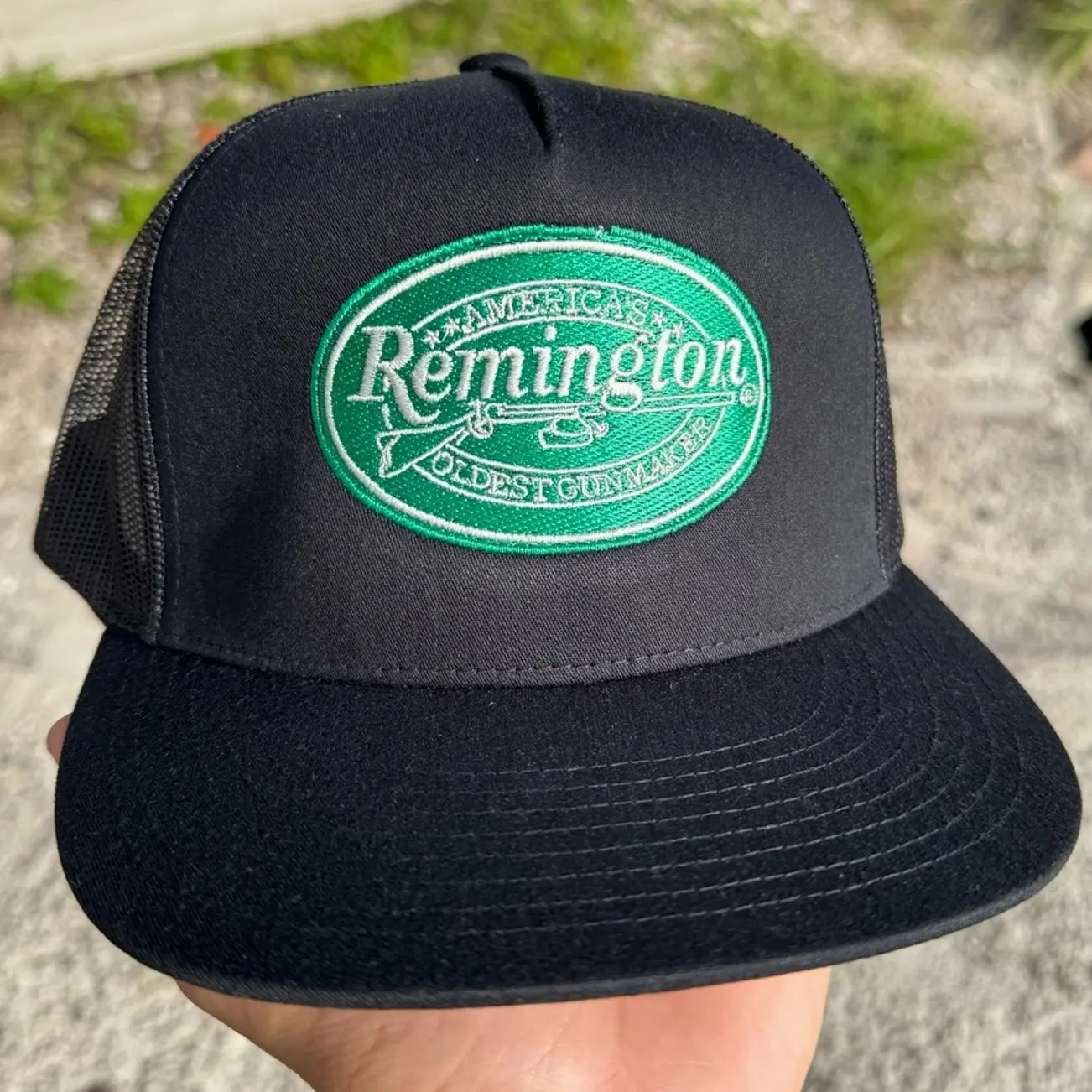 Remington Green Patch on Trucker Hat, Snapback 10 colors