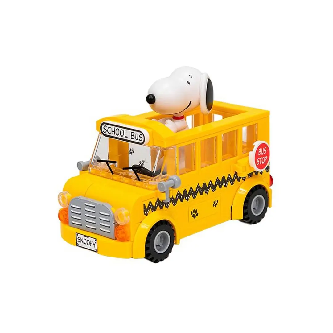 Pantasy Peanuts School Bus Building Module Set, Classic Buildable Blocks Kit for Toys & Hobbies Enthusiasts