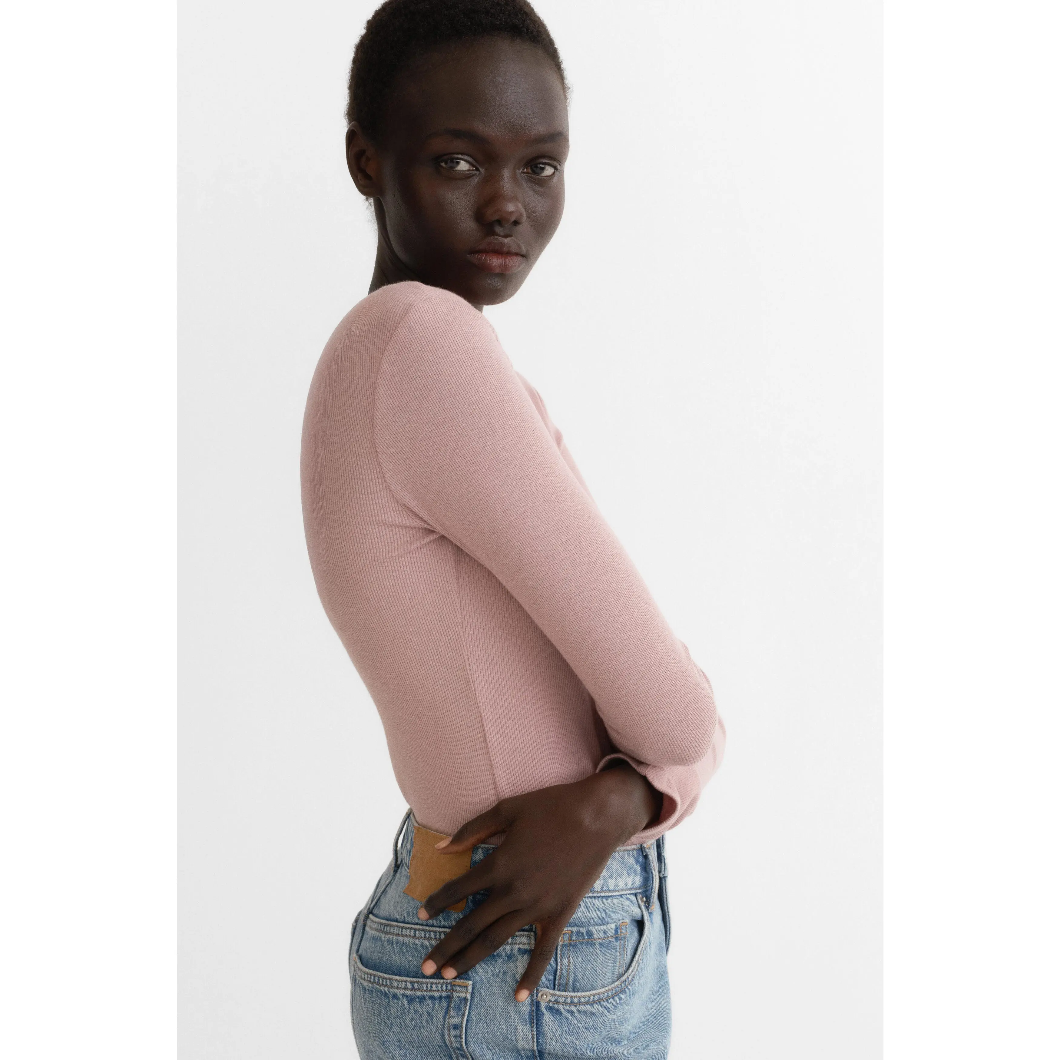 H&M Ribbed cotton-blend top