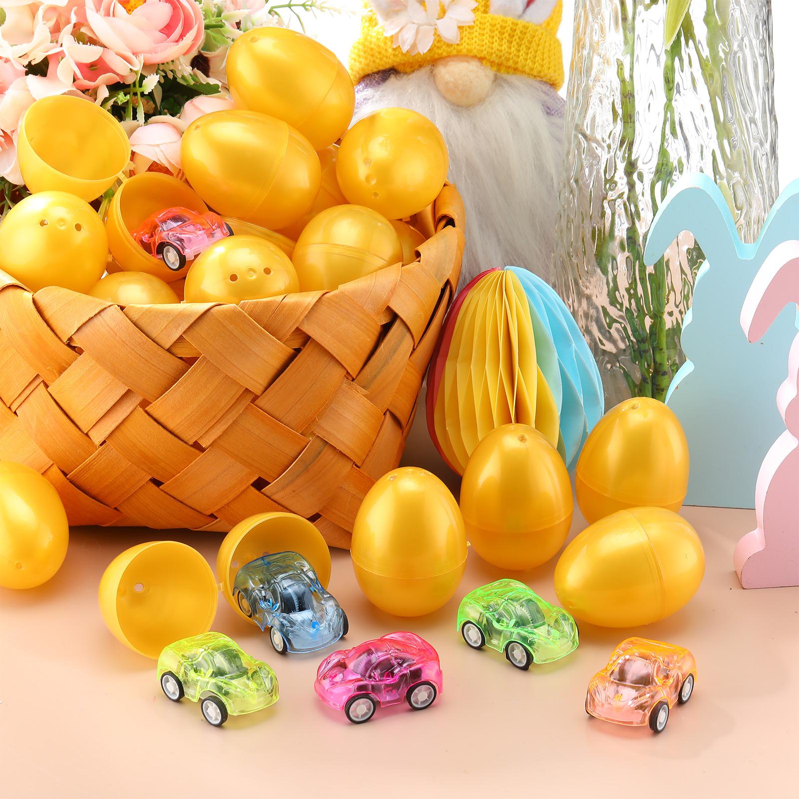 30/50 Pcs Easter Egg fillers Set with Mini Pull Back Cars, Easter Bunny Toy Car for Easter Egg Hunt, Plastic Non-Candy for Boys Girls Easter Basket Stuffers Gifts Spring Party Favors Classroom Prize Supplies