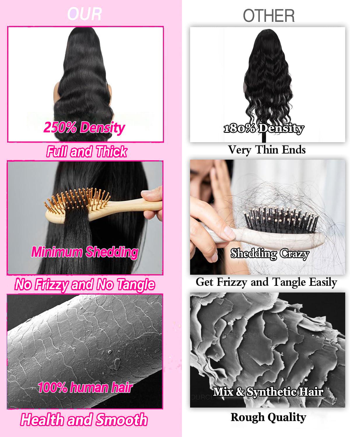 Tahikie 250% Density V Part Yaki Loose Body Wave Wigs No Leave Out Real Human Hair For Women Wear&Go Upgrade U Part Wig Natural Black Brazilian Hair #TikTokShopHolidayHaul #SummerVibes
