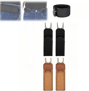 Tactical Metal Hook Elastic Belt (Unisex) - Patented No - Buckle Invisible Design | Soft Adjustable Side