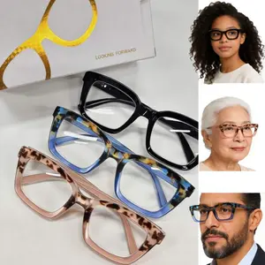 Trendy Square Frame Unisex Eyeglasses Set With Leopard And Solid Color, Simple Style Lightweight Eyewear For Daily And Outdoor Activities, Stylish Fashion Accessories, Valentines Gifts For Gf