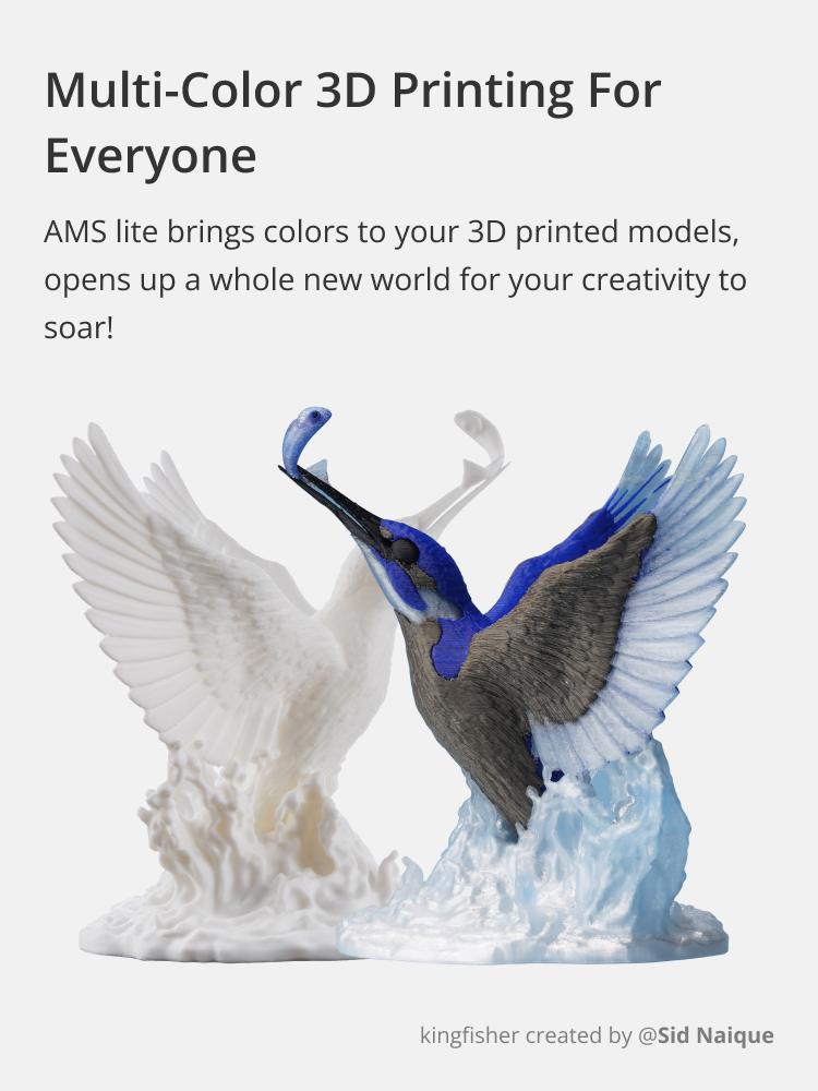 Bambu Lab AMS lite-Automatic Material System, Multi-Color/Multi-Material Capability, Auto Filament Backup&Worry-Free Printing, RFID Filament Sync, Compatible with Bambu Lab A1 Series 3D Printer