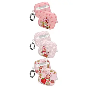 Cute Pink Strawberry Shortcake AirPods Case Cover for AirPods 1 2 3 4, Airpod Pro 1 2 3 Adorable Protection Gift Option, Case only, no keychain