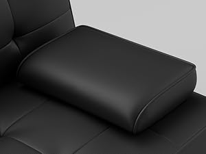 Futon Sofa Bed, Leather Futon Couch with Removable Armrests, Adjustable Recliner Sleeper Sofa Bed with Dual Cup Holders for Living Room, Apartment, Office (Black)