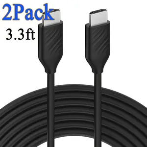 2 Pack 4K HDMI 2.0 Cable 18Gbps HDR 60Hz High Speed for MacBook PS5 Xbox PC 3.3ft Length