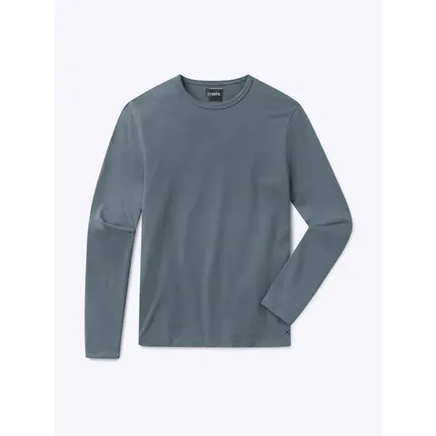 Cuts Men's AO Forever Classic Fit Long Sleeve Crew Neck Tee - Anti-Odor Polyester-Cotton-Spandex Fabric, Wrinkle-Resistant, Anti-Pilling, Draping, No Iron Needed, Sturdy Hem, Casual Chic Basic - Ideal for Jacket or Jeans Pairing