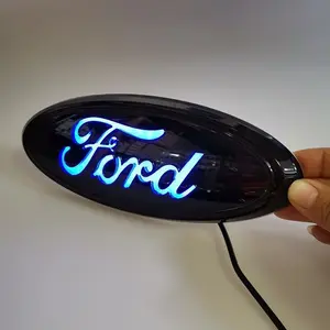 Ford Streaming LED Front Emblem – Dynamic sequential illuminated grille emblem for F-150, Explorer, Edge, and Transit! 5-minute installation. OEM + Gloss Black finish. Eye-catching day and night, standing out at every traffic light.