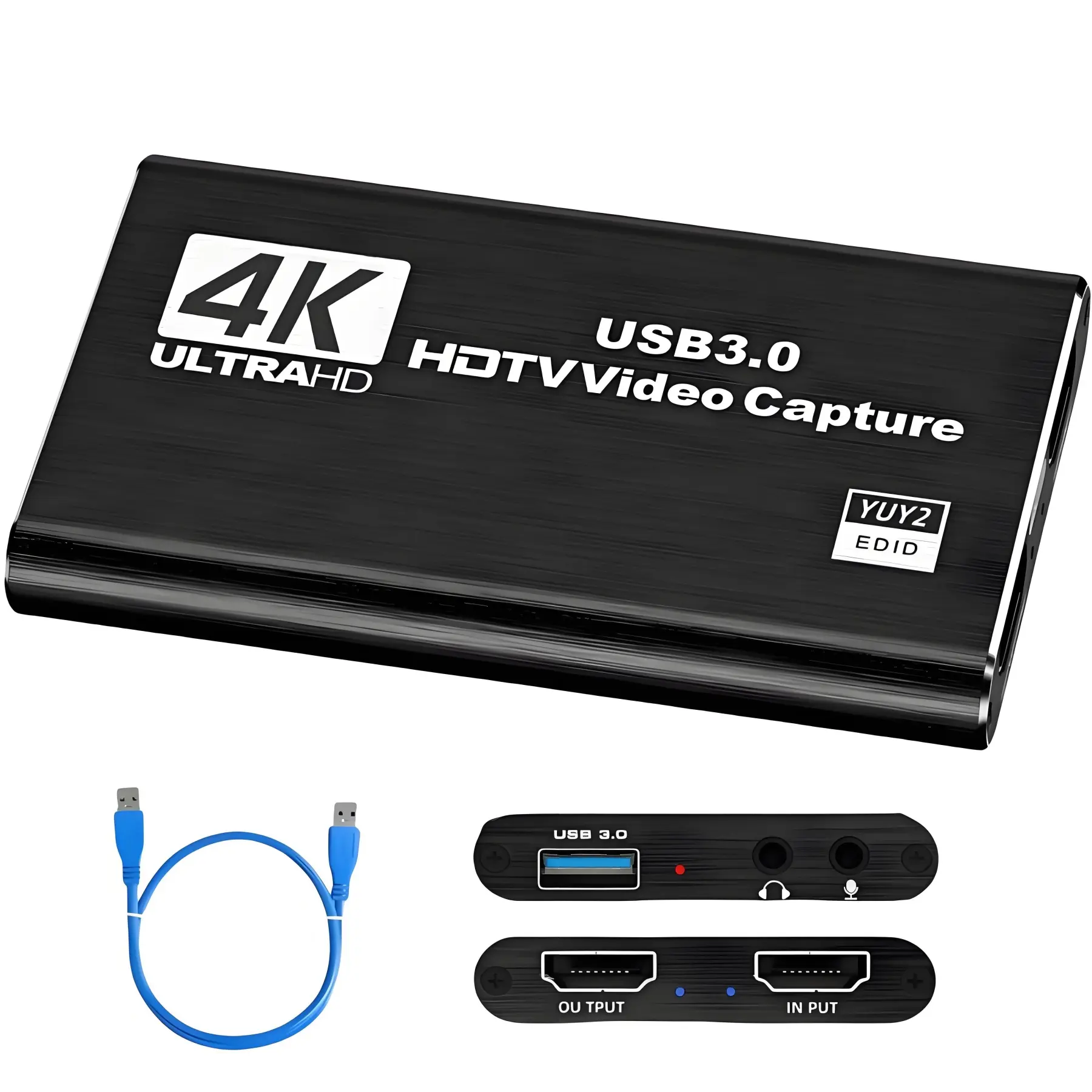 HDNKT 4K HDMI Capture Card for Streaming, Full HD 1080P 60 FPS USB, Works with PS5, Switch, Camera, PC, OBS for Compatible Devices