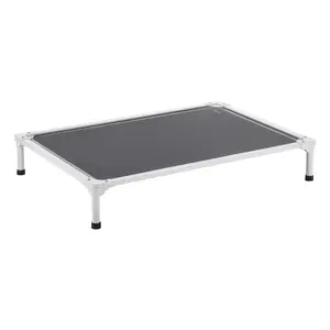 【DealsForYouDays】VEVOR Elevated Dog Bed for Large Dogs,  Portable Raised Dog Cot with Aluminum Tube Metal Frame and Breathable Textilene Mesh, Indoor & Outdoor Pet Cooling Raised Hammock Bed, L, Gray