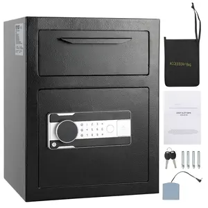 1.7 Cub Depository Safe with Drop Slot – Electronic Code Lock & 2 Emergency Keys | 17.71'' x 13.77'' x 13.77'' Business Safe for Cash, Mail | Ideal for Home, Hotel, Office