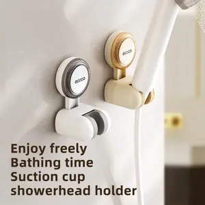RENEMOS Suction Cup Shower Head Holder | No Drill Removable Bracket | Adjustable Height for Kids & Pets | Strong Suction & High Load Capacity | Reusable Bathroom Wall Mount
