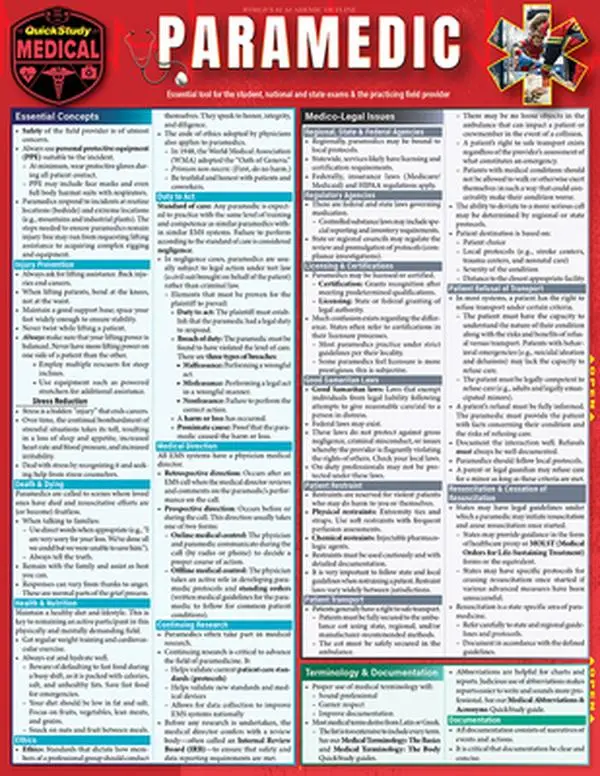 Paramedic Quickstudy Laminated Reference Guide - The Red to Black Editing Co Poster for Psychosis, Anxiety, Schizophrenia, Ethics & Practice Support (Medical Science Resource), Mathematics