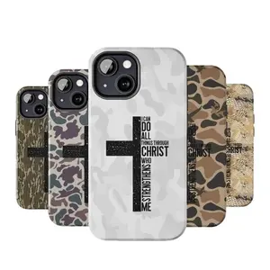 Vintage I Can Do All Things Through Christ Who Strengthens Me Camo Phone Case for phone case iPhone 17 16 Pro Max, 15 14 13 12 11 X Plus - Durable Cover - Custom Shockproof Cellphone Shockproof Protector