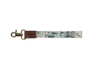 Woodland Landscape Wristlet Keychain - Polyester & PU Leather Keychain for Wallets Phones & More