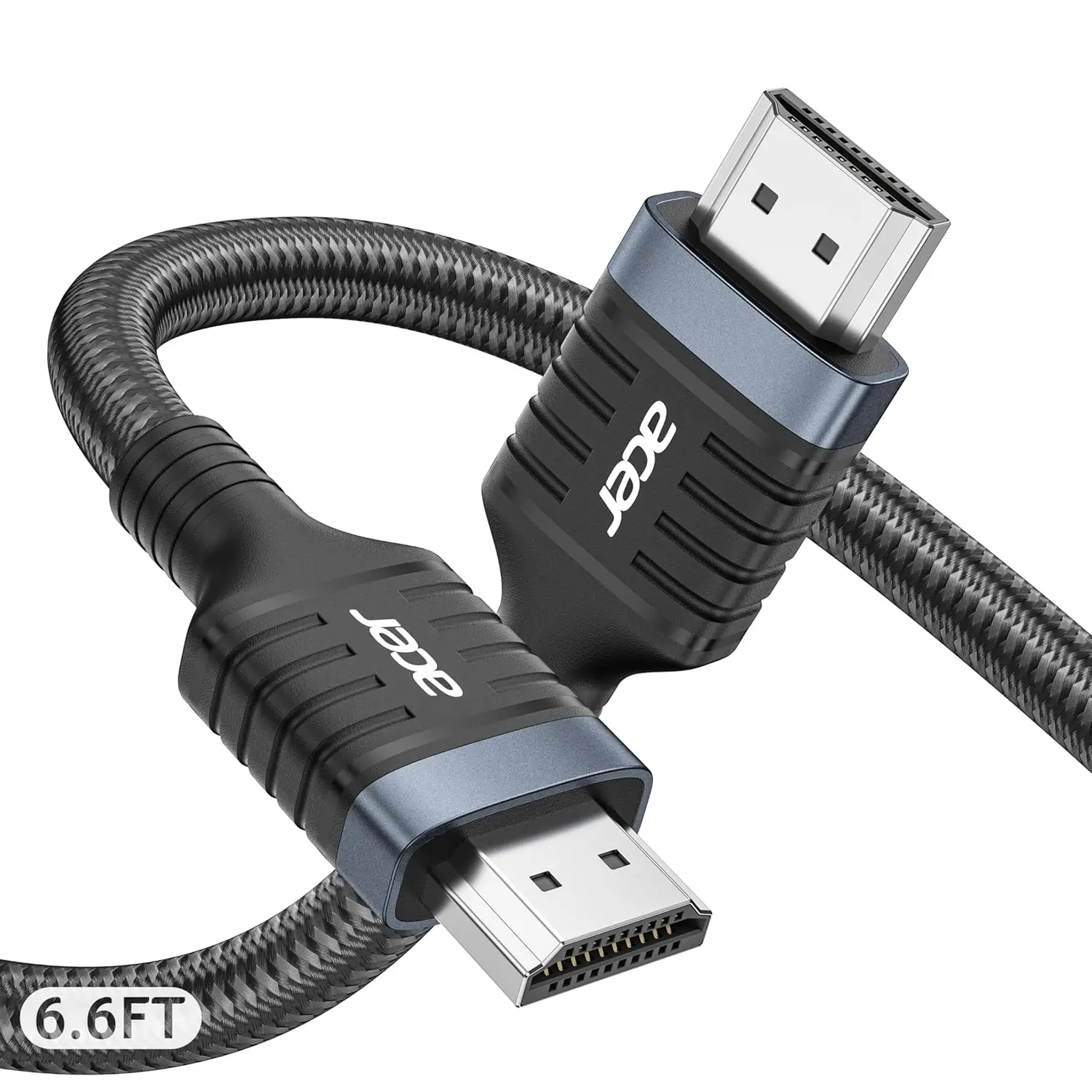 Acer 8K HDMI 2.1 Cable 6.6FT, 48Gbps Ultra High-Speed Braided Cord Supports 8K@60Hz, 4K@120Hz, HDR10+/HDCP 2.2 & ARC/eARC, Certified HDMI Cable Compatible with PS5, PS4, Xbox, Monitors, Laptops, HDTV