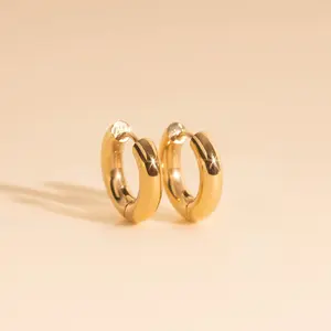 Chunky Rounded Huggie Hoop Earrings - FeatherTUFF™ Titanium