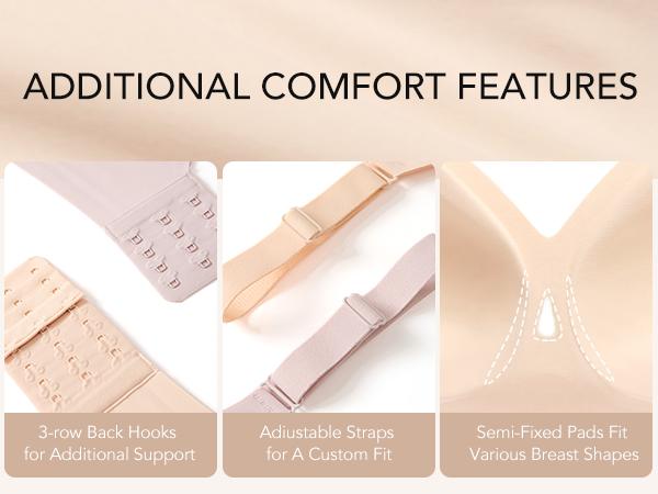 Avidlove Womens Wireless Jelly Bras Seamless Bra No Underwire Full Coverage Padded Bralette Comfortable Everyday Bras V-Neck Lace Elastic Fabric Fitted Bottom Breathable