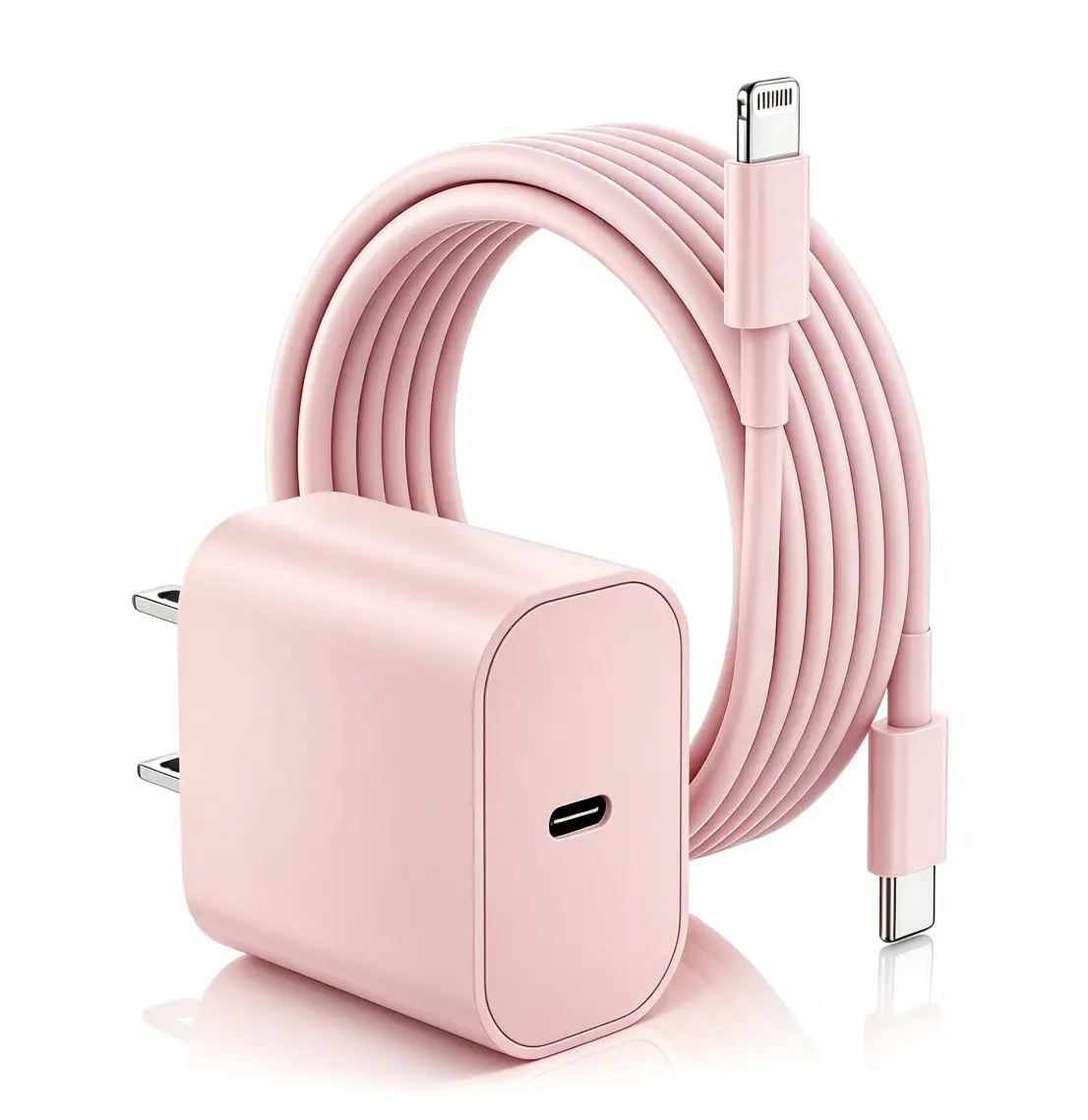 iPhone Charger Fast Charging 20W PD USB C Wall Charger 10FT Cable Fasting Charging Adapter Compatible with iPhone 14Pro/13 Pro/12/12 Pro Max/11 Pro Max/XS Max/XS/XR/X/8 and More(Pink) use car, Protection, Device Lightning charger cord type