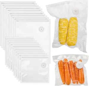 40Pcs Vacuum Sealer Bags for Food with Air Valve, Reusable Sous Vide Bags Suitable for Room Temperature, Cold Storage, Low Temperature Cooking(20 Large+20 Small)