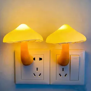 4PCS Sensor LED Night Light US Plug in Wall Lights Energy Saving NightLight Cute Mushroom Night Lights for Adults Kids Bedroom Bathroom Toilet Stairs Kitchen Hallway