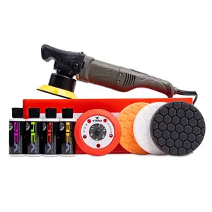 CHEMICAL GUYS Frequent‑Use 4‑Step TORQ 10FX Orbital Polisher Ultimate Kit – Complete Paint Correction Bundle with 4‑Stage Compounds, Hex‑Logic Pads, Pad Cleaner & Conditioner, Buffer Machine & Microfiber Towels for Professional Detailing Anywhere