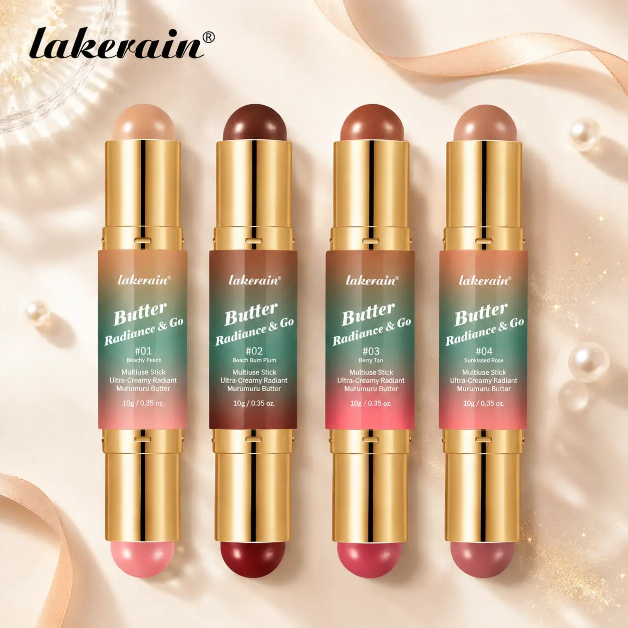 Double-Head Butter Blush Stick, 2-in-1 Creamy Silky Bronzer & Blush for Face, Eyes & Lips, Buildable, Blendable & Multi-Purpose Makeup for Contouring, Highlighting & Natural Glow, Facial Makeup, Cosmetic Product, Beauty Cosmetics, Cosmetics Products