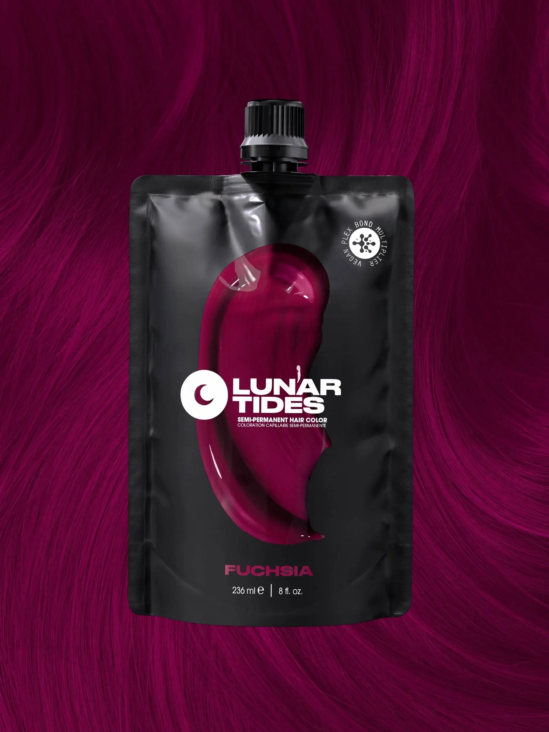 Lunar Tides Deep Pink Hair Color Semi-permanent - Fuchsia