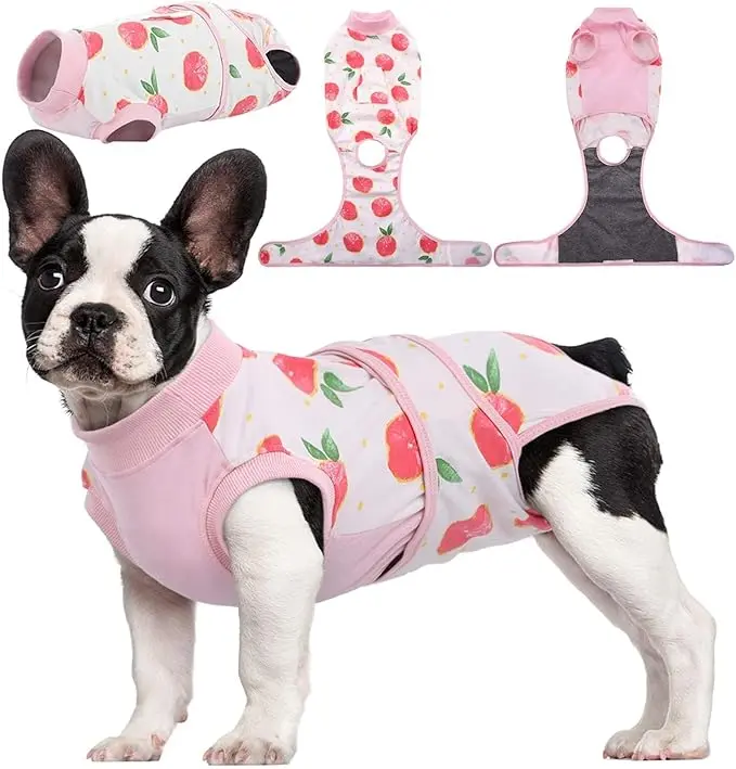 Kuoser Recovery Suit for Dogs Cats After Surgery, Professional Pet Recovery Shirt Dog Abdominal Wounds Bandages, Substitute E-Collar & Cone,Prevent Licking Dog Onesies Pet Surgery Recovery Suit clothes
