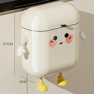 3.2 Gal 12L Automatic Kitchen Compost Bin, ABS Plastic Smooth Surface Compost Bucket, Leak Proof Seal Design, Wall Mounted Hanging Trash Can, Fits Countertop Under Sink, Ideal For Bathroom Office