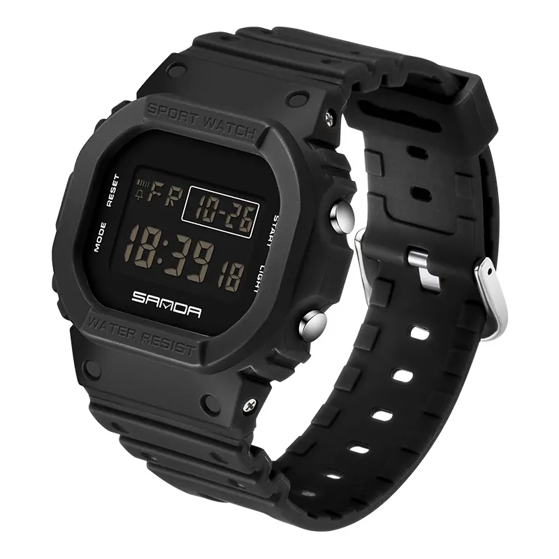 Stylish men's electronic watch, featuring a waterproof LED dial, luminous display, alarm clock, and countdown function, is an excellent gift choice.