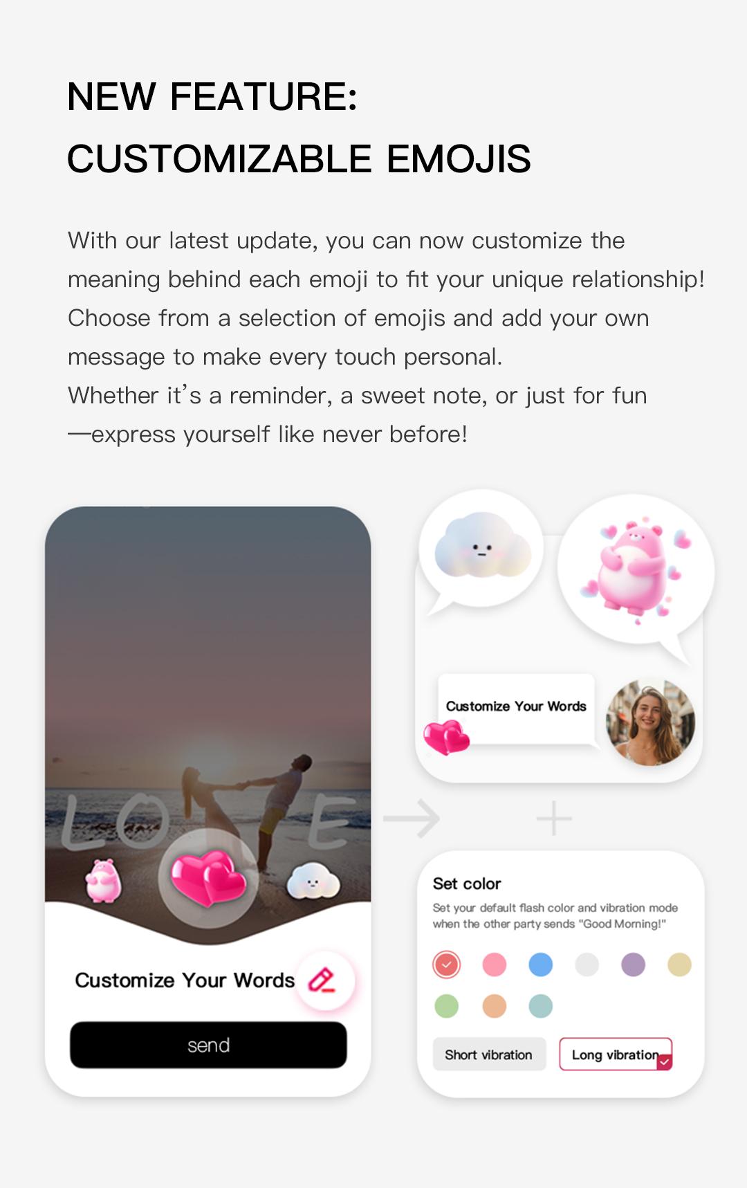 TOTWOO Long Distance Touch Bracelets for Couples, Light Up & Vibration Smart Bracelets for Love, Leather Fashion Jewelry with One-to-One Bluetooth App Pairing, Non Tarnish Fashionable Bangle Gift Jewelry for Women & Men