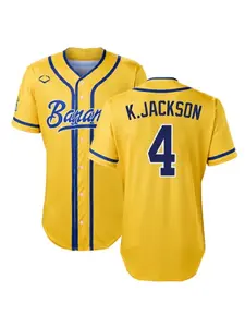 Bananaallnumber Jersey —  Custom name & number YOUTH Kids, Men & Women —  Loose Fit, Moisture-Wicking, Breathable Polyester Baseball Uniform