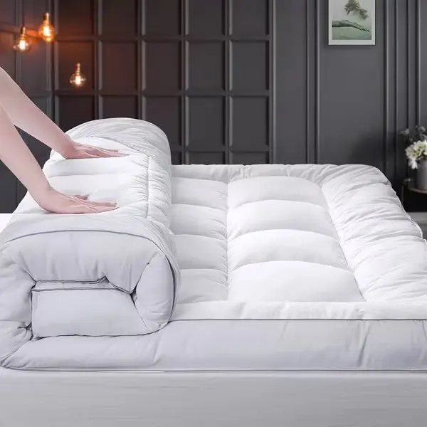 Thick Mattress Topper Pad, Pillow Top Mattress Topper, Ultra-soft Quilted Cooling Mattress Protector, Suitable for 8-24 Inch Deep Mattresses