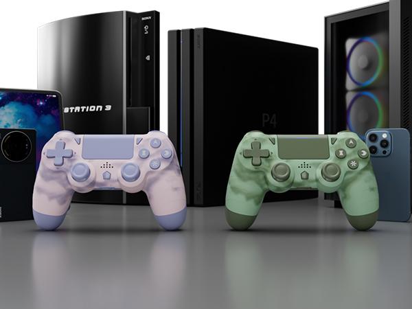 ISHAKO Wireless Game Controller for PS4 PS3 PC Android iOS, With Double Vibration, Motion sensing, Touchpad, Speaker, Type C, Pink PS414 ISHAKO Wireless Game Controller for PS4 PS3 PC Android iOS, With Double Vibration, Motion sensing, Touchpad, Speaker, Type C, Pink PS414