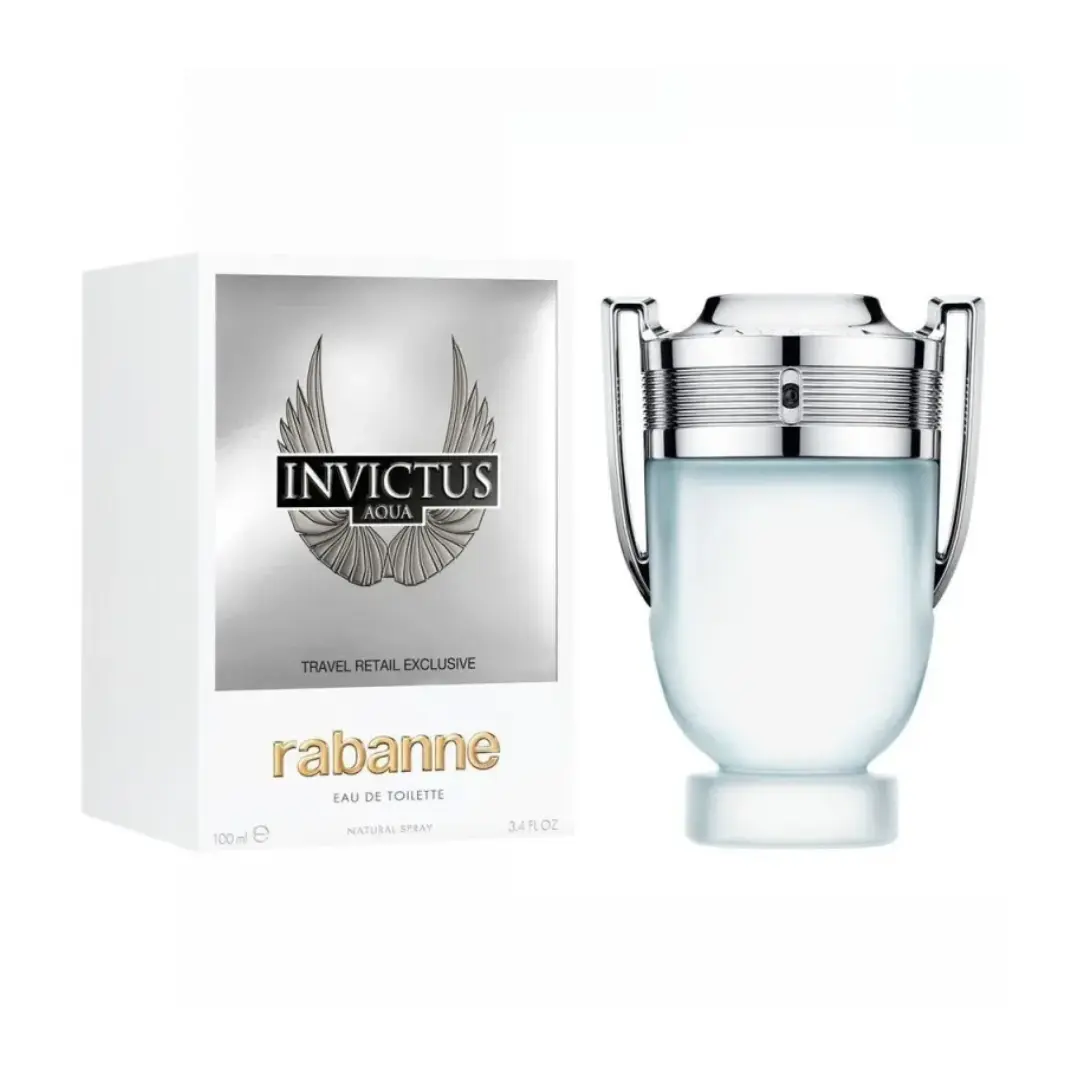 Men's Paco Rabanne Invictus Aqua Eau de Toilette, 3.4 fl oz Travel Retail Exclusive, Fresh Aquatic Woody Naturally Derived Daily Wear Men's Cologne