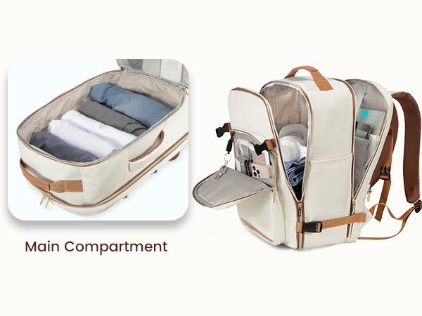 LOVEVOOK Colorblock Carry-On Travel Backpack with 3 Packing Cubes and Laptop Compartment - Personal Item,TSA-Friendly, Travel Essentials, Airline Approved Travel Bag for Hiking, Weekend, SpringStatements