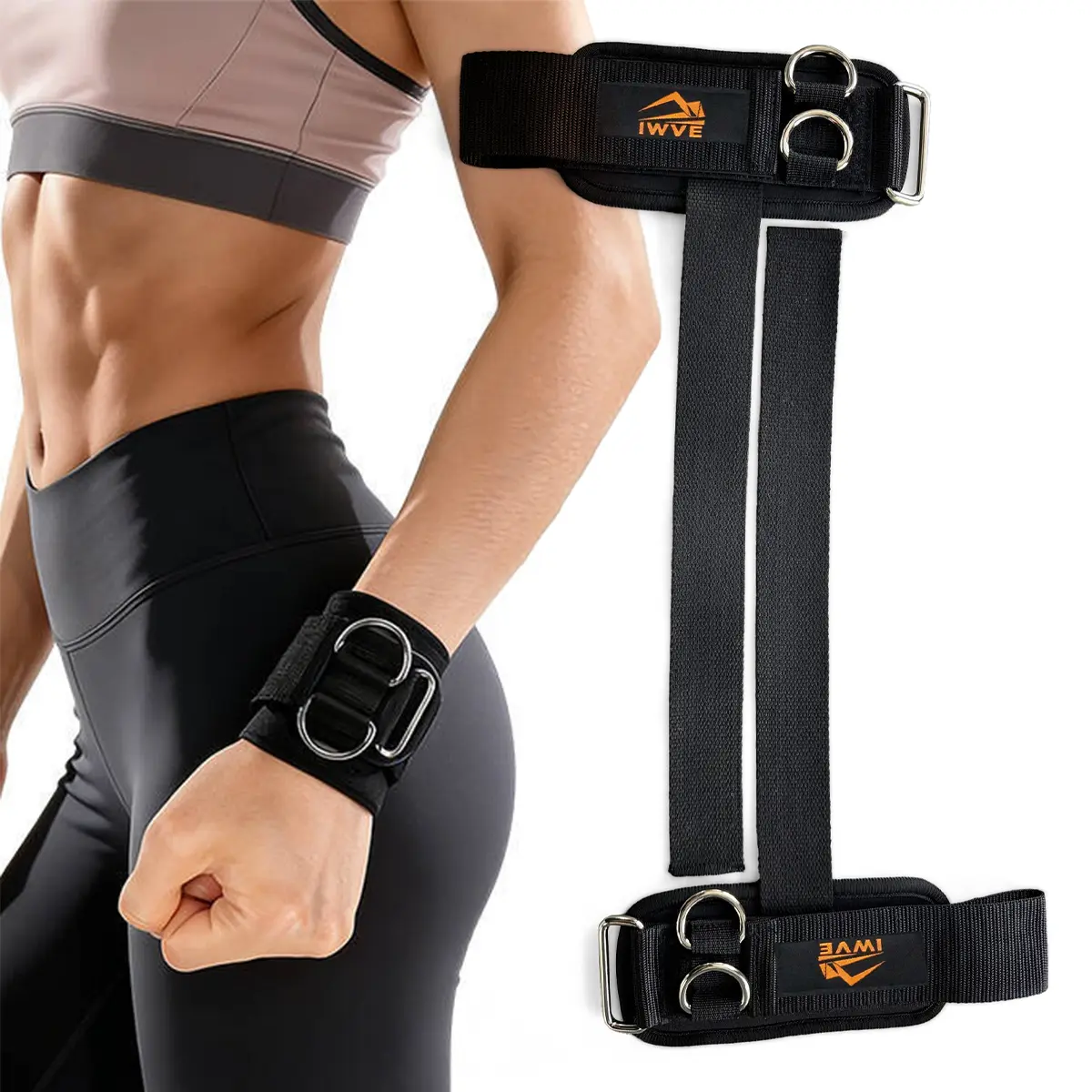 IWVE 18-inDeadlift Wrist Straps for Heavy Pulls, Soft Padded Weight Lifting Straps for Gym Training, Barbell Rows, Shrugs, Pull Ups, Bodybuilding and Powerlifting, Black Cotton Pair, Long Wrap