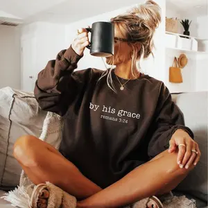 By His Grace Sweatshirt, Religious Crewneck, Gift for Christian, Bible Verse Sweater, Jesus Lover Sweater