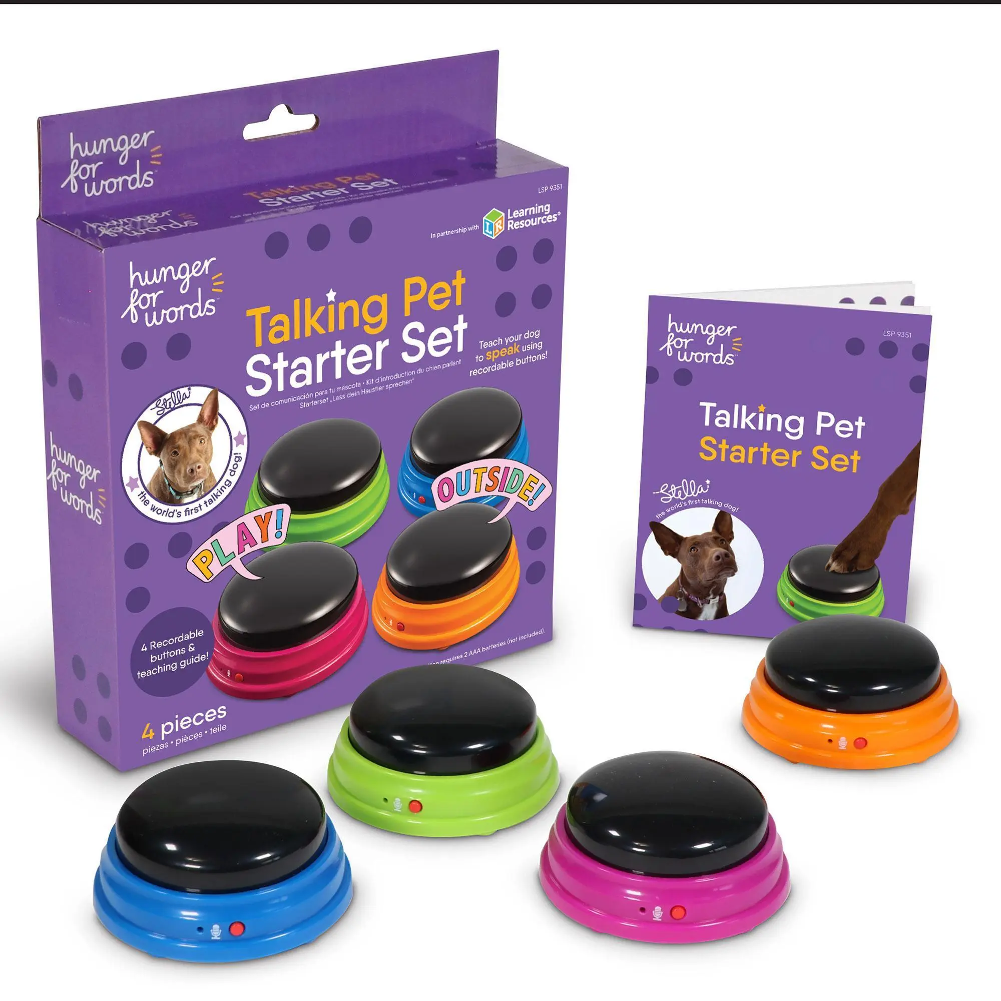 Brightkins Talking Pet Buttons – Starter Series for Dog Communication Training, 3/4/6 Buttons