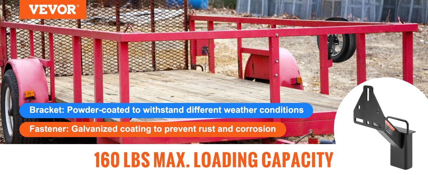 VEVOR Spare Tire Carrier, TikTokShopBlackFriday, Trailer Spare Tire Mount, 160 lbs Capacity, Utility Trailer Accessories Fits Most 4 & 5 & 6 & 8 Lugs Wheels on 4", 4.25", 4.5", 4.75", 5", 5.5", 6", 6.5" Bolt Patterns