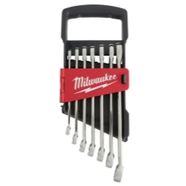 Milwaukee Electric Tools 7-Piece Combination Metric Wrench Set (MLW48-22-9507) - 25% More Torque, Comfortable I-Beam Handle Design, Ink-Filled, Max Bite Open-End Grip