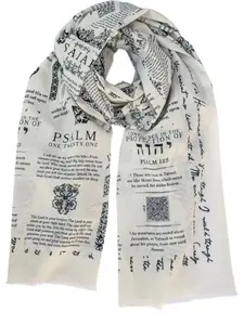 The Protection Scarf, Prayer Cloth, Christian Bible Verse Shawl, Psalms Prayer Scarf with Jesus's Name, Soft Polyester for Prayer and All Seasons